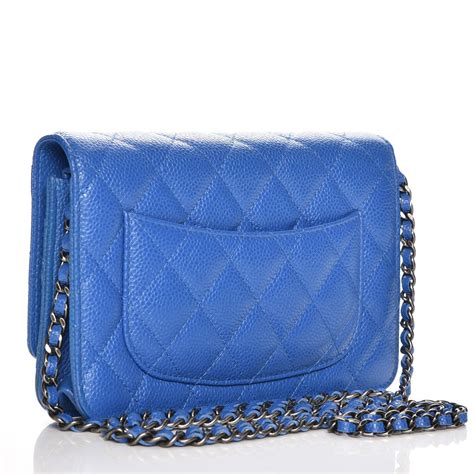 chanel wallet on chain blue caviar chevron|Chanel Caviar Quilted Wallet on Chain WOC Blue .